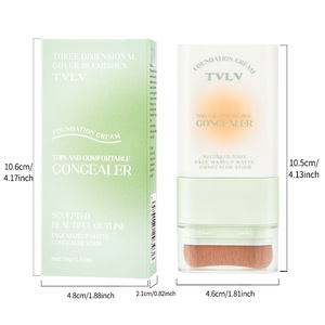 <span class=keywords><strong>Corrector</strong></span> de <span class=keywords><strong>Maquillaje</strong></span> Vegano TVLV <span class=keywords><strong>Verde</strong></span> de Cobertura Total y Larga Duración, Doble Punta, para Viaje, para Todo Tipo de Piel, Base en Barra con Brocha - Product Image 6