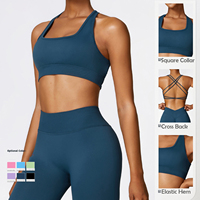 Soutien-gorge de sport respirant à maintien élevé et extensible dans quatre directions avec bretelles croisées pour femme, idéal pour la gym et le yoga, marque privée – Grande Vente