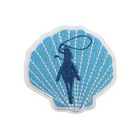 Patch brodé en polyester pour vêtements, motif Surf Girl, vague, crabe, dessin animé, coquillage, thermocollant