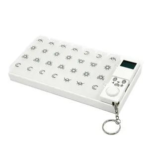 7 Days Pill Box Medicine Pill Case Organizer Timer Reminder 28 Grids Weekly Tablets Storage Pill Dispenser Alarm Clock