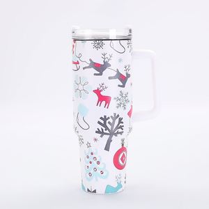 Gobelet isotherme de voyage personnalisé pour Noël, impression 3D, 32 oz, avec couvercle, compatible porte-gobelet, en acier inoxydable, thermos réutilisable - Product Image 3