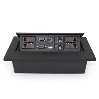 Prises de courant escamotables SEVILO en alliage de zinc et fer avec ouverture latérale, multiprise de table escamotable de type US pour meubles et bureaux
