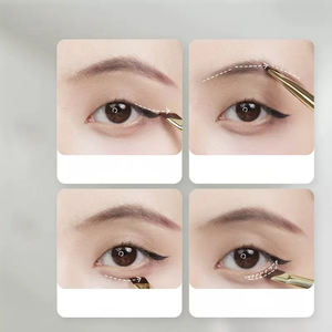 Gráfico oro blanco Etiqueta Privada personalizar Super fino punta fina ángulo líquido delineador de ojos crema cepillo para maquillaje diario - Product Image 5
