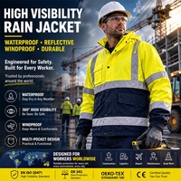 Veste de travail imperméable d'hiver en Oxford 300D pour électricien, mineur, soudeur, uniforme de travail haute visibilité, vêtements de travail réfléchissants, imperméable