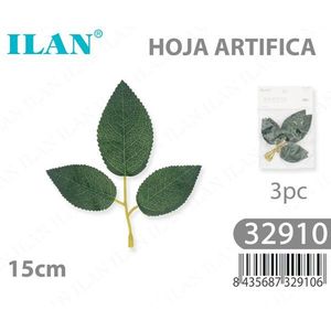 Foglia Artificiale ILAN 15cm Confezione da 3 Pezzi Per Decorazione - Product Image 3
