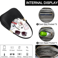 Harga Pabrik Grosir Minimalis Dompet Lipat dengan Tali Konvertibel Struktur Kaku Bentuk Bulan Sabit Wanita Clutch Resleting Tahan Air