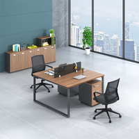 LR-W-010 moderne de luxe personnel poste de travail meubles cadre en acier Durable bureau en bois bureau poste de travail panneau de bureau Style bois