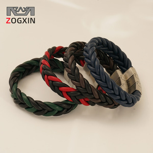Woven Leather Bracelet Men's Braided Rope Magnetic Clasp Fashion Jewelry Gift For Men - Product Image 2