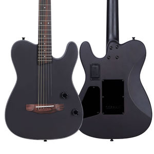 Système de guitare <span class=keywords><strong>DK6</strong></span> 6 cordes 22 frettes électrique avec micro piézo, corps en acajou, touche en palissandre, accastillage en os, noir mat - Product Image 2