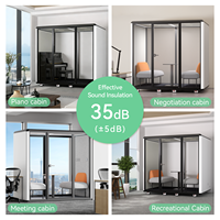 Grande cabine insonorisée pour bureau, cabine de réunion collaborative pour 4 à 6 personnes, salle de négociation privée, structure modulaire, hôtel, entrepôt
