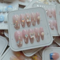 Juego de 10 Uñas Postizas Acrílicas de Diseño Aleatorio Hechas a Mano para Venta al por Mayor