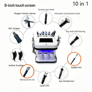 เครื่องผลัดเซลล์ผิวหน้าด้วยน้ำ White Gem 10-in-1 ฟังก์ชั่นหลากหลาย หน้าจอ 8 นิ้ว รับประกัน 1 ปี ใช้ได้กับปลั๊กไฟ US/IT สำหรับธุรกิจเสริมความงาม - Product Image 3