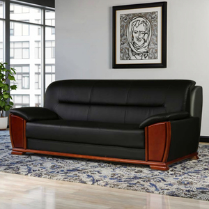 Hiện Đại Đơn Giản Rắn Gỗ Khung Văn Phòng Tiếp Tân Đàm Phán <span class=keywords><strong>Sofa</strong></span> Đen Tây Da Da Tổng Hợp Bìa Cho Căn Hộ Khách Sạn - Product Image 4