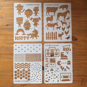Pochoirs de <span class=keywords><strong>peinture</strong></span> découpés au laser pour carrelage mural, <span class=keywords><strong>bois</strong></span>, plastique, pochoirs en plastique pour mur et sol - Product Image 4