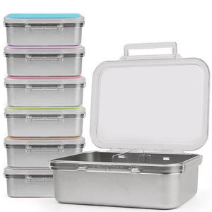 Boîte à lunch rectangulaire en acier inoxydable 1-3L, anti-fuite, préservation de la fraîcheur, à un seul niveau, pour étudiants et employés de bureau - Product Image 1
