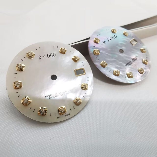Gold Diamond Women's Watch Natural Shell Dial Metal Parts, Supporting Customization