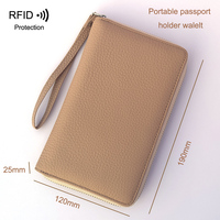 Portefeuille de voyage en cuir RFID personnalisé pour passeport, multifonctionnel, grande capacité, pour la famille