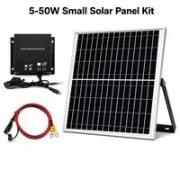 Module solaire en verre personnalisé 10W 12V Panneau solaire monocristallin CE RoHS ISO9001 avec contrôleur PWM pour caméra CCTV