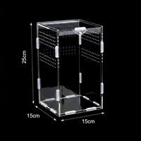 Boîte en plastique transparente pour reptiles avec fermeture à bouton, habitat de luxe pour l'élevage des crabes ermites, OEM
