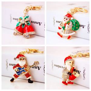 Vente en gros d'usine, strass, jolis souvenirs de Noël, cadeaux, accessoires pour porte-clés de voiture, porte-clés pour sac à main de fille - Product Image 2