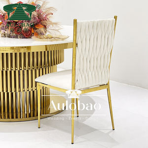 Exquisite <b>Dining</b> Furniture <b>Velvet</b> Woven Modern Stainless Steel <b>Dining</b> Banquet <b>Chair</b> - Product Image 5