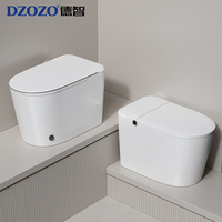 WC intelligent moderne au design nouveau, à poser au sol, monobloc en céramique, avec chasse d'eau en S allongée, siège chauffant automatique et télécommande