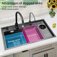 8246 multifonctionnel en acier inoxydable grand évier de cuisine moderne porte-couteau tasse rondelle Durable simple grand bol éviers