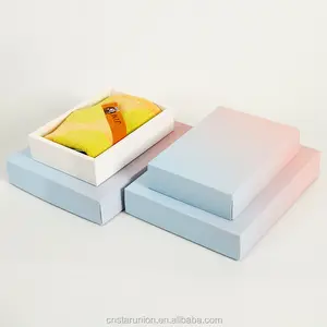Grosir Tiongkok Kotak Kardus Kemasan Disesuaikan Kotak Cetak Warna untuk Handuk Seprai Baju Kaus Kemasan Kotak Laci