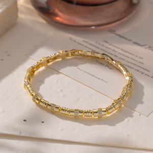 Gold Plated <b>Bracelet</b> Geometric Design Eco Friendly <b>Copper</b> Unisex Jewelry Spring 2025 - Product Image 3