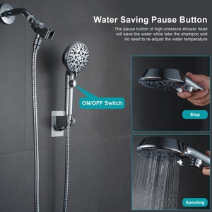 8-Mode High Pressure Handheld <strong>Shower</strong> Head with on Off <strong>Switch</strong> and 79 Inches Stainless Steel Hose and 2 <strong>Shower</strong> Holder - Product Image 2