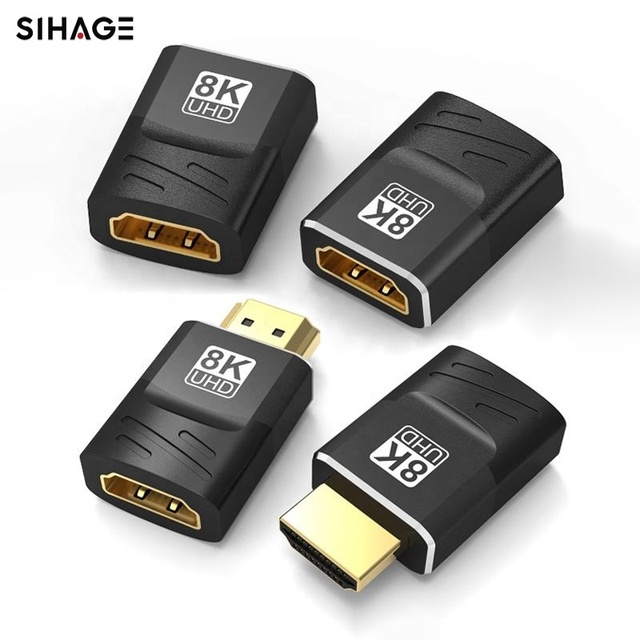 High-Speed 48Gbps Gold-Plated HD Multimedia Adapter 2.1/2.0/8K/60Hz/4K/120Hz HDR Converter USB Interface Male to Female