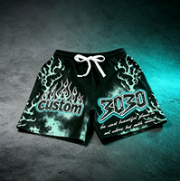 Shorts de sport graphiques pour hommes 100 % coton, séchage rapide, respirants, taille mi-élastique, coupe ample, décontractés, style hip-hop