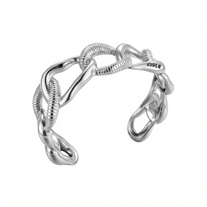 Amy Amy Fashion <b>Cuff</b> <b>Bracelet</b> B1013 <b>Silver</b> Plated Alloy Women's Party Jewelry Trendy Design - Product Image 3