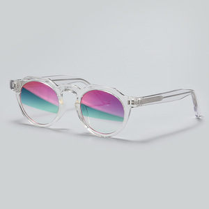 Lunettes de soleil rondes à monture complète, verres miroir, légères, unisexes, protection solaire pour adultes - Product Image 4