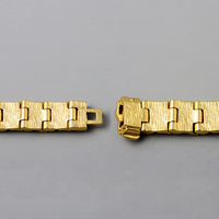 Bracelet de Montre Homme en Gros Plaqué Or 18 carats, Maillons Texturés Gros Pépites pour Hommes et Femmes