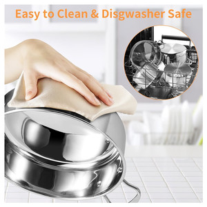 Utensilios de cocina de alta resistencia de 6 piezas, juegos de utensilios de cocina de acero inoxidable revestidos de <span class=keywords><strong>3</strong></span> capas, juego de ollas y sartenes con tapa de acero inoxidable - Product Image 2