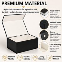 Cajas de Embalaje de Papel Rígido Magnéticas Negras para Camisetas, Cajas de Regalo de Cartón con Tapa Abatible para Ropa y Prendas de Vestir, con Logotipo Personalizado de Lujo