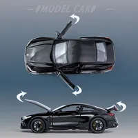 Modèle de voiture de luxe en alliage moulé sous pression à l'échelle 1:32, Gran Sport, avec lumières, son et fonction de recul, 4 portes ouvrables et capot.