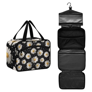 Large Capacity Custom Flowers Patterns <b>Toiletry</b> Bag Business Travel Makeup Bag Fashionable Design Waterproof <b>Storage</b> Bag - Product Image 2
