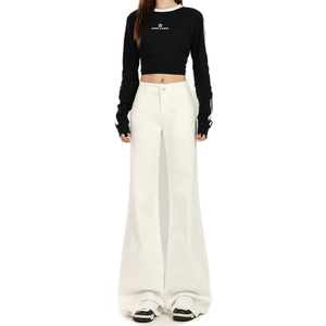 <span class=keywords><strong>Jeans</strong></span> Blu Scuro Nuovi Retrò a Tinta Unita con Gamba Dritta, Vita Alta e Vestibilità Comoda, Pantaloni in Denim da <span class=keywords><strong>Donna</strong></span> Effetto Vissuto Vendita Diretta dalla Fabbrica - Product Image 4