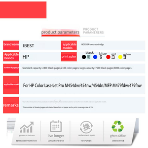 Cartuchos de Tóner a Todo Color Ibest (1000g) Compatibles con <span class=keywords><strong>HP</strong></span> CF414A <span class=keywords><strong>W2020A</strong></span> para Impresoras M479dw/M454dw/414X - Product Image 3