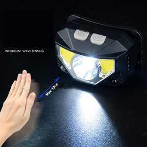 Lámpara de cabeza LED <span class=keywords><strong>con</strong></span> <span class=keywords><strong>Sensor</strong></span> de ondas <span class=keywords><strong>con</strong></span> luz roja y blanca, accesorios para acampar, faro impermeable para correr, ciclismo, pesca - Product Image 1
