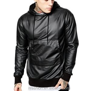 leather pullover hoodie
