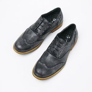 Fashionable British Retro Men's Lace-up <b>Shoes</b> Trendy Dress <b>Shoes</b> <b>Height</b> <b>Increasing</b> Feature Distressed Round-toe Casual <b>Shoes</b> - Product Image 3