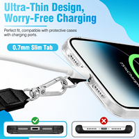 Cordon de téléphone portable, cordon réglable pour téléphone portable, sangle de cou transversale compatible avec les smartphones iPhone et Android