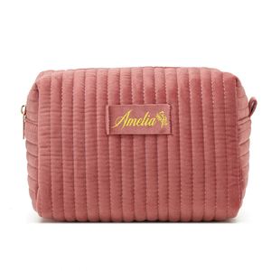 Custom Velvet Cosmetic <b>Bag</b>, Large Capacity, <b>Bridesmaid</b> <b>Gift</b>, Makeup <b>Bag</b> for Her, Personalized <b>Gift</b> for Bridal Party - Product Image 1