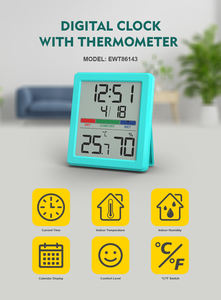 Termohigrómetro digital portátil Medidor de temperatura y humedad interior Alta precisión con cualquier construcción de plástico de color - Product Image 6