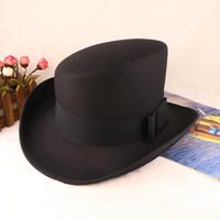 Chapeau haut de forme asymétrique avec ruban, style magique, pour homme, formel, punk, Fedora, chapeau de fête, casquette, chapeau de costume de bûcheron steampunk pour homme