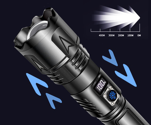 Haute puissance 30W très lumineux nuit patrouille sécurité Portable blanc Laser <span class=keywords><strong>LED</strong></span> alliage d'aluminium ZOOM <span class=keywords><strong>lampe</strong></span> de poche tactique batterie externe - Product Image 4