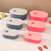 Boîte à lunch en silicone compatible micro-ondes, hermétique, compartiments isothermes, portable, design moderne et minimaliste, pour fruits